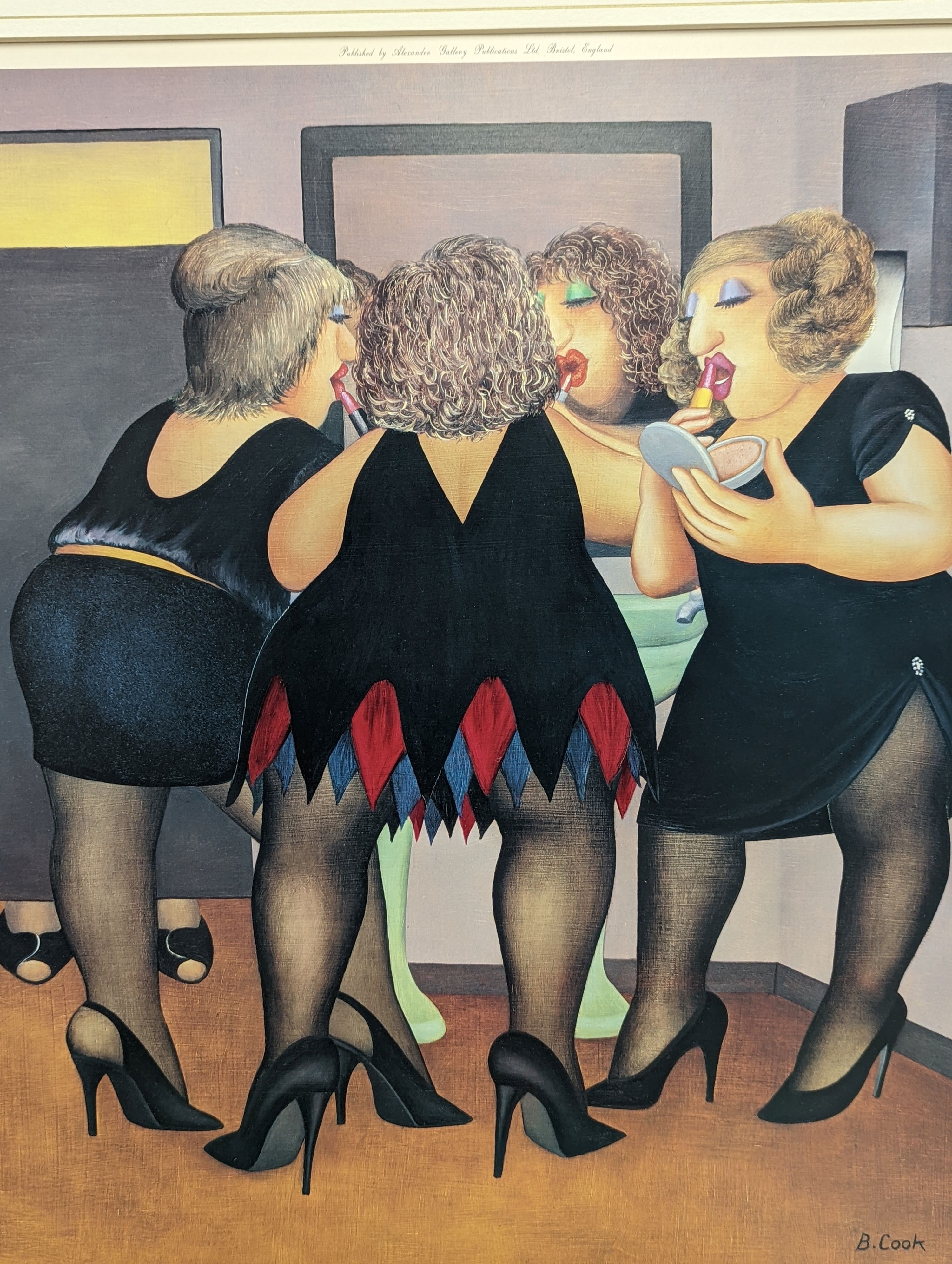 Beryl Cook (1926-2008), signed print, 'Getting Ready', unframed, 45.5x38cm